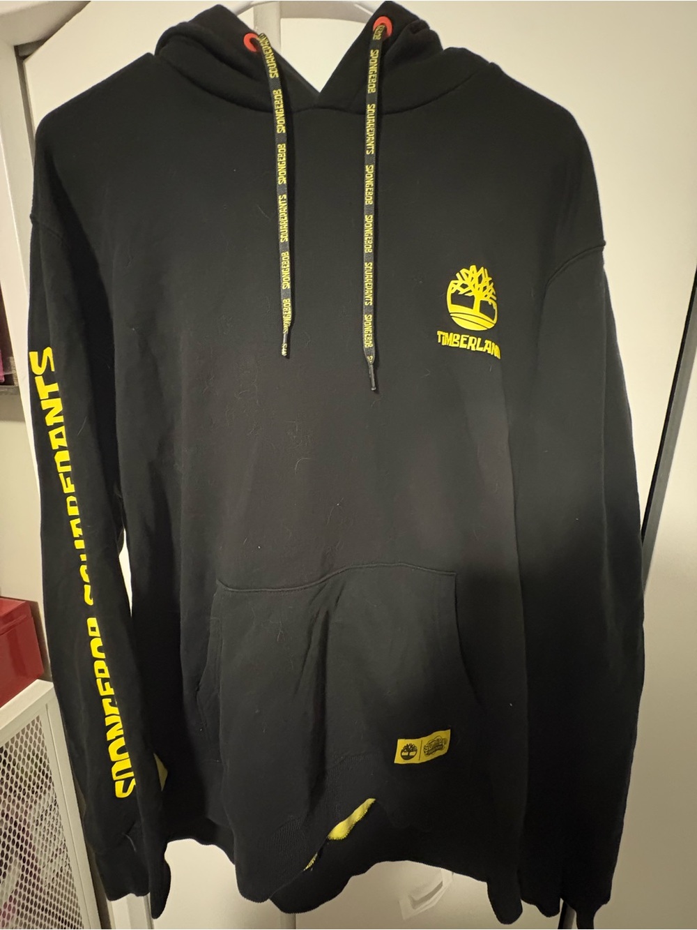 Timberland Black Pullover Hoodie with Yellow Branding
